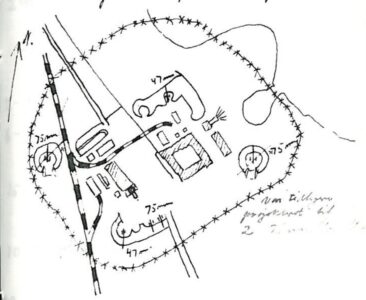 Skitse Barakke batteri 1915-18