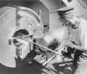 Slibning af 30,5 cm kanon Middelgrundsfortet, slibning af 30,5 cm kanon