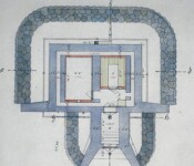 Magasin grundplan Permanent batteri Vestvolden. Ammunitionsmagasin