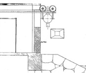 Projektørskinne kaponieren Vestvolden, projektørskinnen på kaponiere