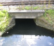 Dæmning Vestbanen Vestvoldens våde grav, dæmning og underløb