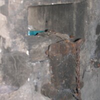 Affutage rekylgevær Affutage til rekylgevær i kaponieren på Bagsværd Fort